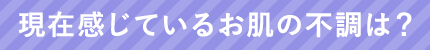 現在感じているお肌の不調は?